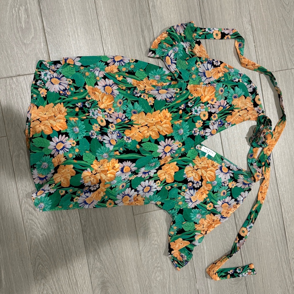 Sandro Silk Floral Blouse